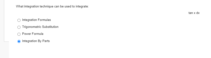 integration of tan x dx formula