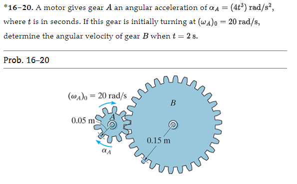 Solved A Motor Gives Gear ﻿an Angular Acceleration Of | Chegg.com