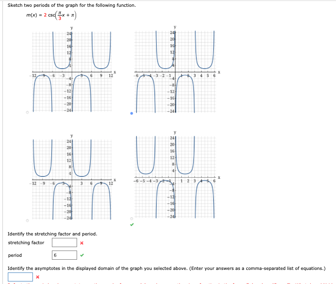 Solved Sketch two periods of the graph for the following | Chegg.com