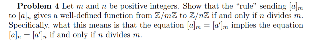 Solved Problem 4 Let m and n be positive integers. Show that | Chegg.com