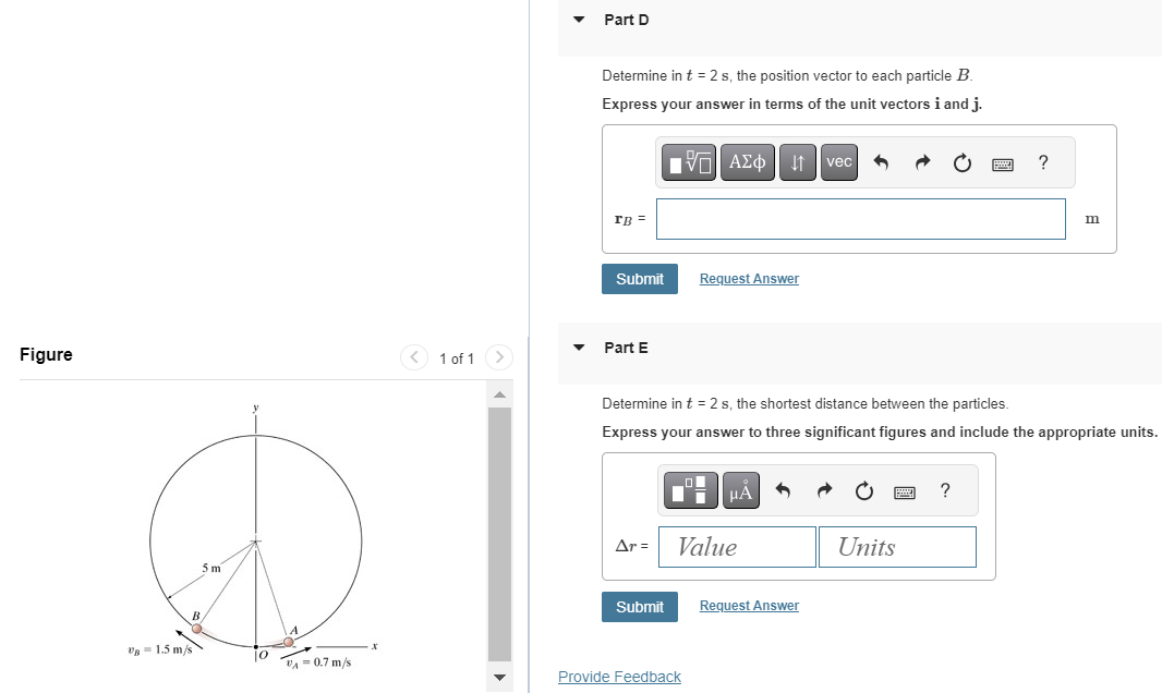 Solved The Two Particles A And B Start At The Origin O And | Chegg.com