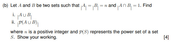 Solved (b) Let A and B be two sets such that ∣∣A∣∣=∣B∣=n and | Chegg.com