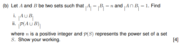 Solved (b) Let A And B Be Two Sets Such That ∣∣A∣∣=∣B∣=n And | Chegg.com