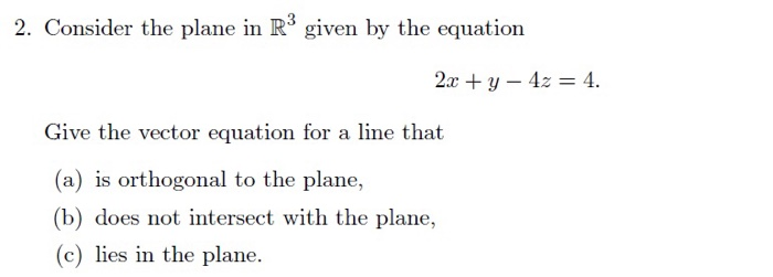 Solved 2. Consider The Plane In R3 Given By The Equation 