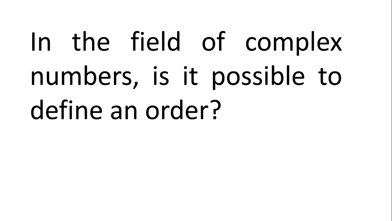 Solved In the field of complex numbers, is it possible to