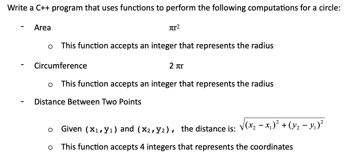 Solved Write a C++ program that uses functions to perform | Chegg.com