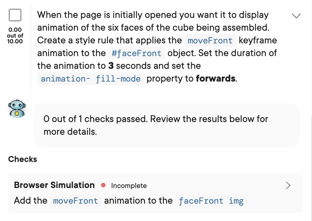 Solved Instructions Summary Animation can be used with 3D | Chegg.com
