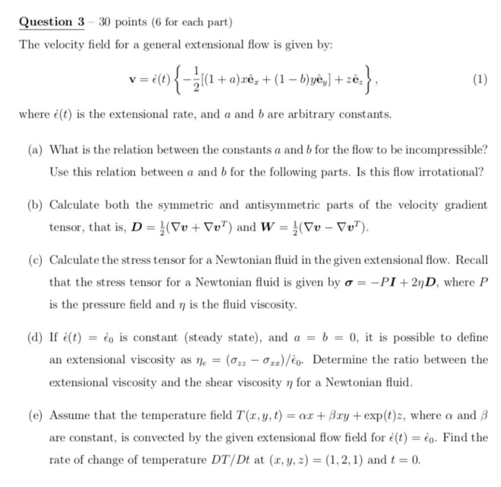 Solved Question 3 30 Points 6 For Each Part The Velocit Chegg Com