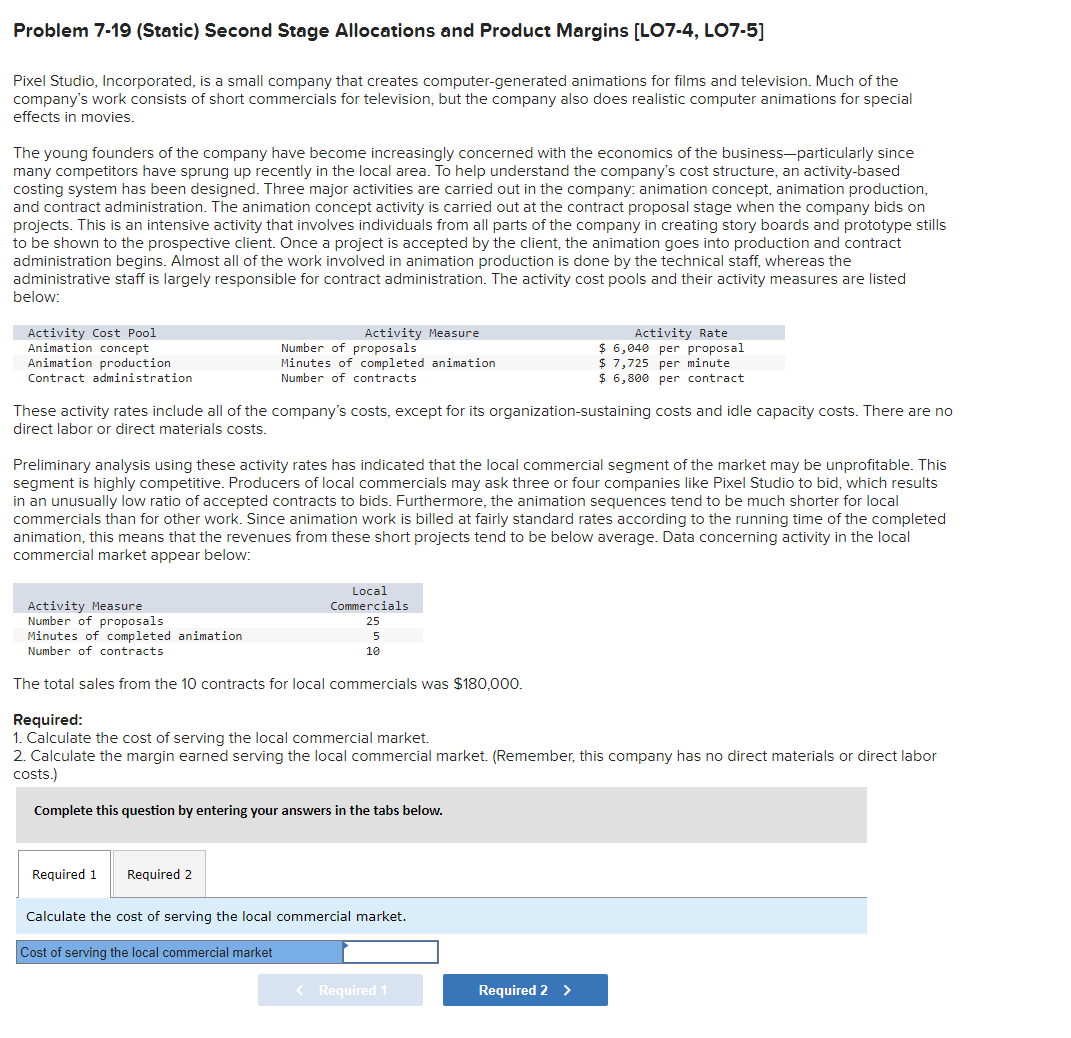 Solved Problem 7-19 (Static) ﻿Second Stage Allocations And | Chegg.com