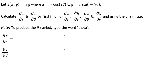 Solved Let Z X Y Xy Where R Cos Y R Sin Chegg Com