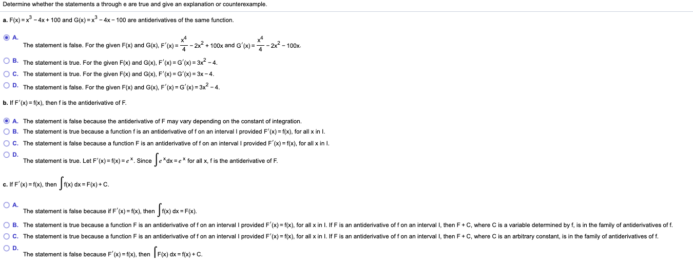 Solved Determine Whether The Statements A Through E Are T Chegg Com