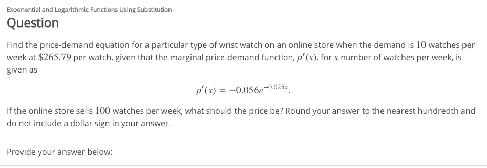 Solved Exponential and Logarithmic Functions Using Chegg