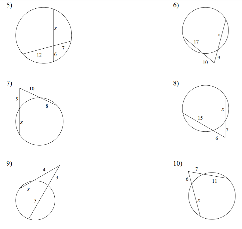 Solved Solve for x. Assume that lines which appear tangent | Chegg.com