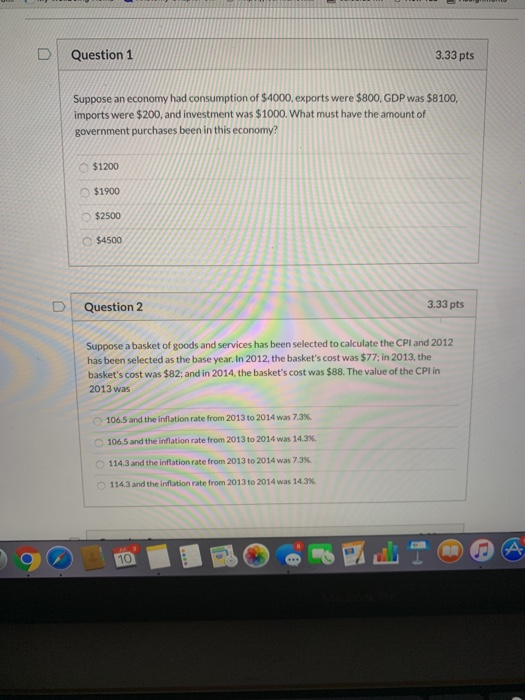 Solved Question 1 3.33 pts Suppose an economy had | Chegg.com