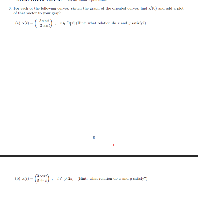 Solved 6. For each of the following curves: sketch the graph | Chegg.com