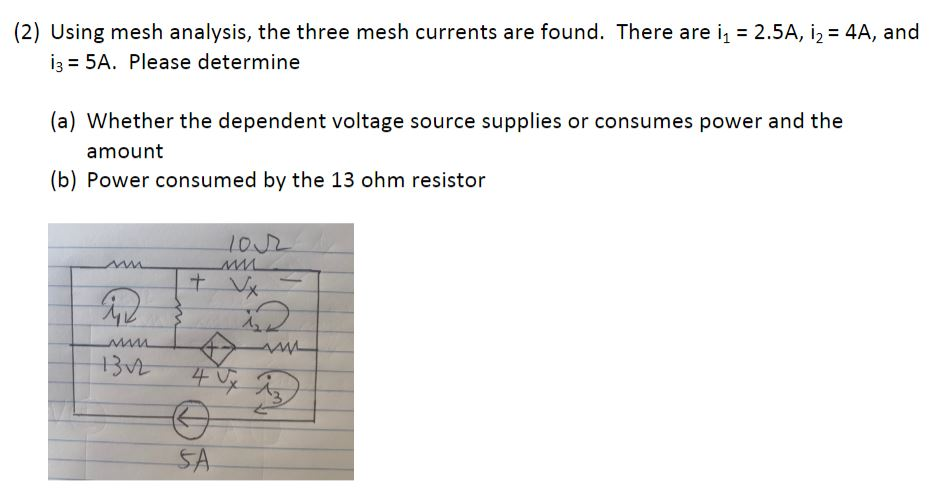 Solved (1) Using Mesh Analysis, Please Provide All The | Chegg.com