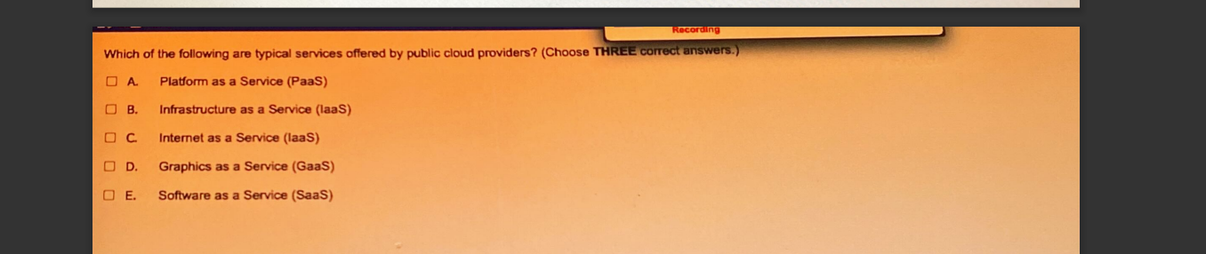 Solved Which of the following are typical services offered | Chegg.com