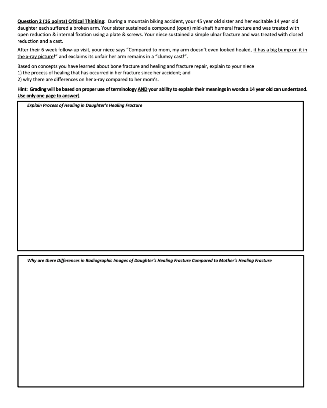 Solved Question 2 (16 points) Critical Thinking: During a | Chegg.com