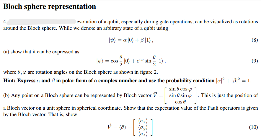 Solved Bloch sphere representation 4 evolution of a qubit, | Chegg.com