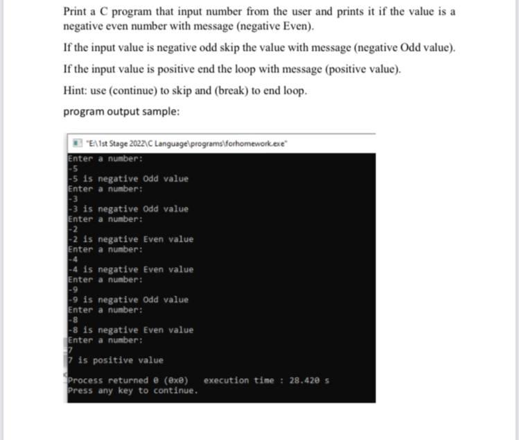 Solved Print a C program that input number from the user and | Chegg.com