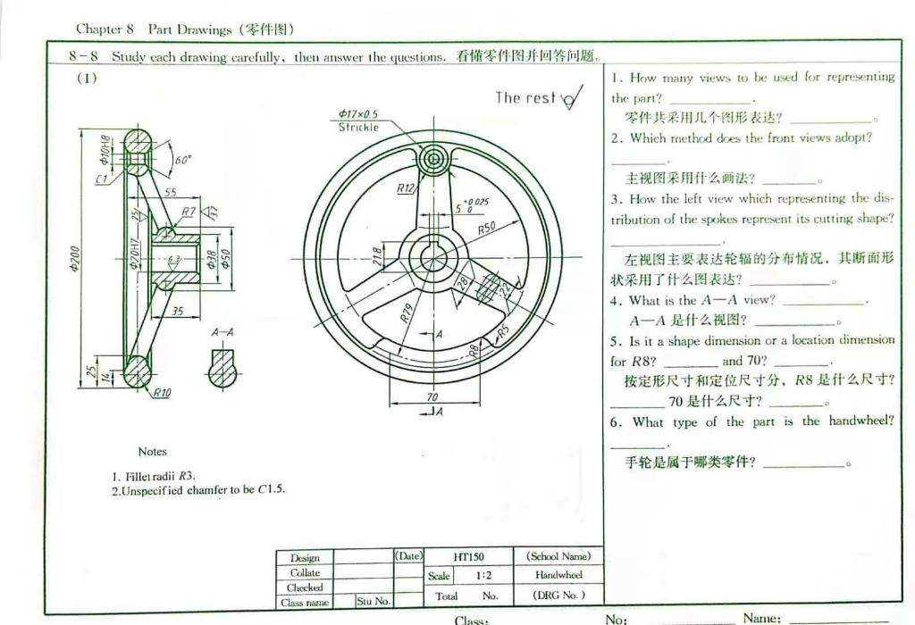 Solved Chapter 8 Part Drawings (1918) 8-8 Study each drawing | Chegg.com