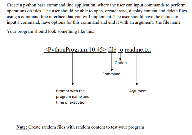 Solved Create a python base command line application, where | Chegg.com