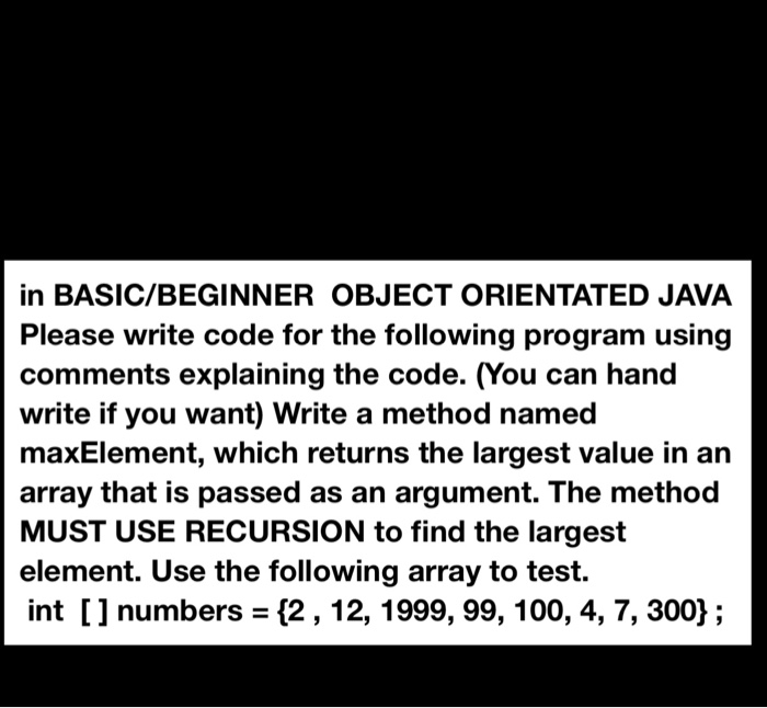 Solved In simple basic / beginner java please complete the | Chegg.com