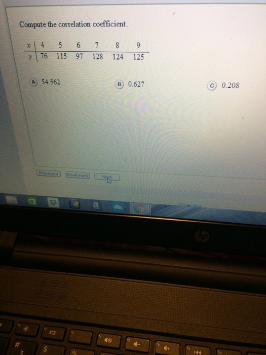 Solved Compute the correlation coefficient x 4 5 6 7 8 9 y | Chegg.com