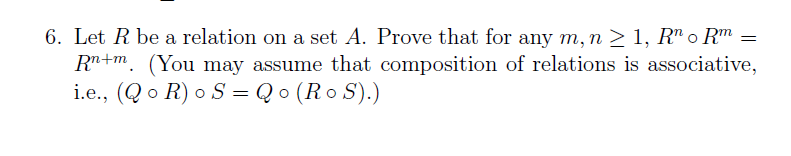 Solved 6. Let R Be A Relation On A Set A. Prove That For Any | Chegg.com