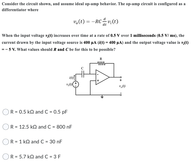 Solved Consider the circuit shown, and assume ideal op-amp | Chegg.com