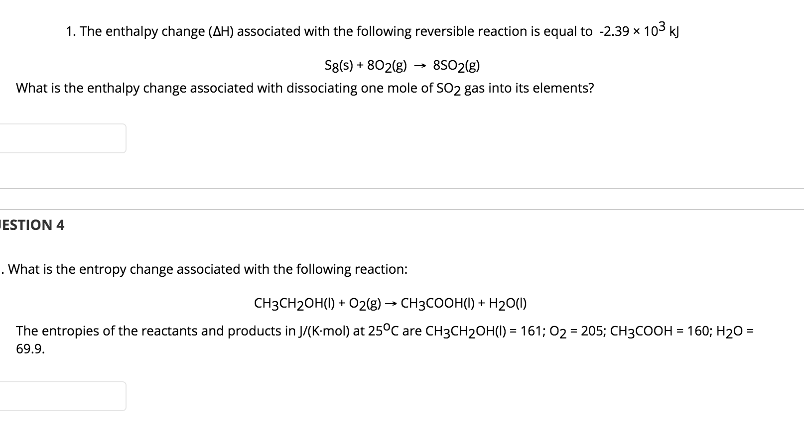 Solved 1. The standard enthalpy of formation of a liquid at