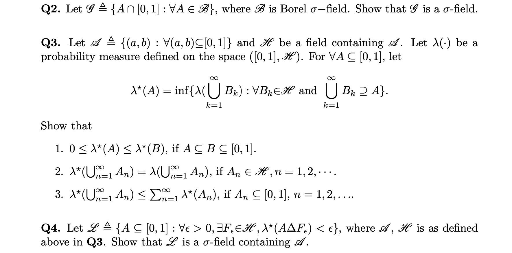 Solved Q2 Let G 4 An 0 1 Va E B Where B Is Borel Chegg Com