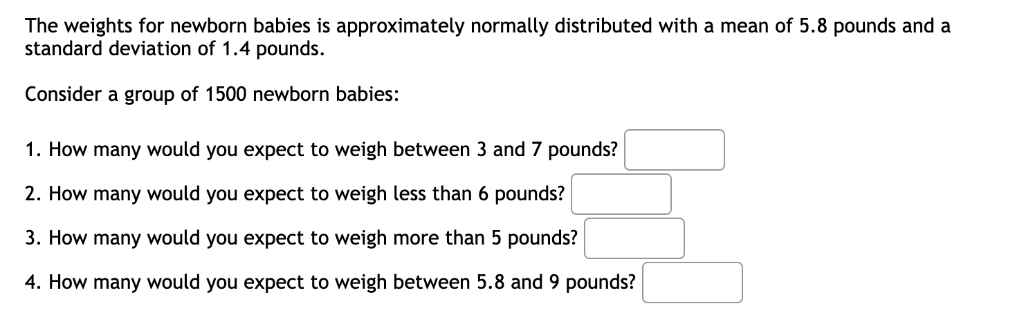 solved-the-weights-for-newborn-babies-is-approximately-chegg