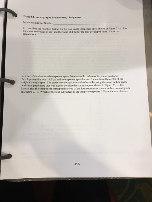 Solved EXPERIMENT 23 PAPER CHROMATOGRAPHY Introduction