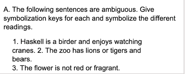 A. The following sentences are ambiguous. Give | Chegg.com