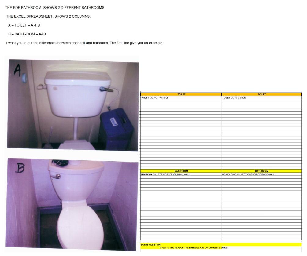 THE PDF BATHROOM, SHOWS 2 DIFFERENT BATHROOMS THE | Chegg.com