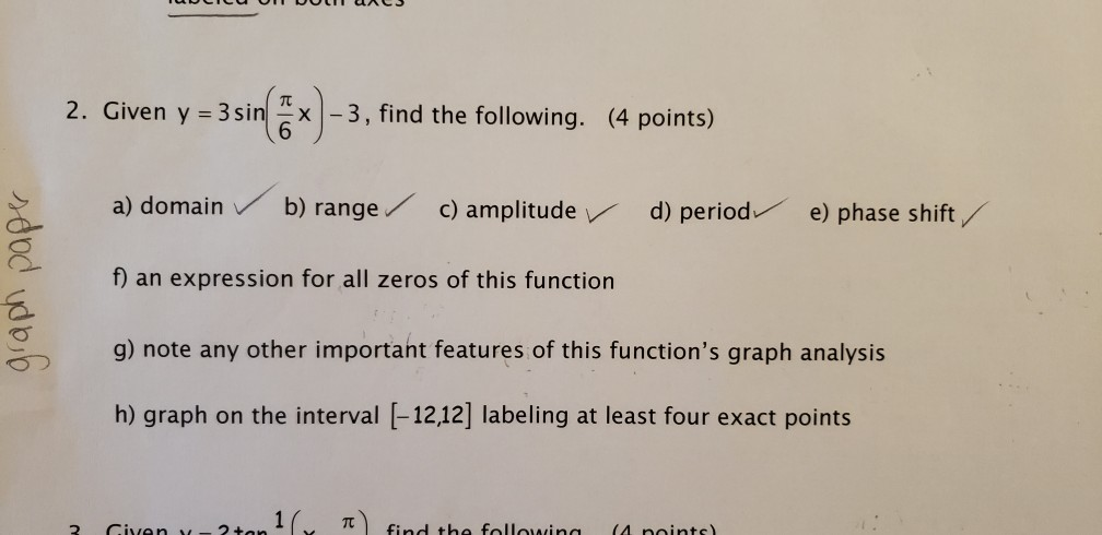 Solved Curvo Uac3 2 Given Y 3 Sin Ox 3 Find The Fol Chegg Com