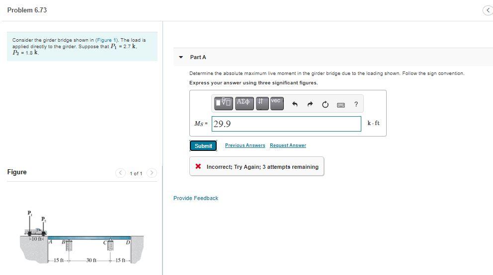 Solved Problem 6.73 Consider The Girder Bridge Shown In | Chegg.com ...