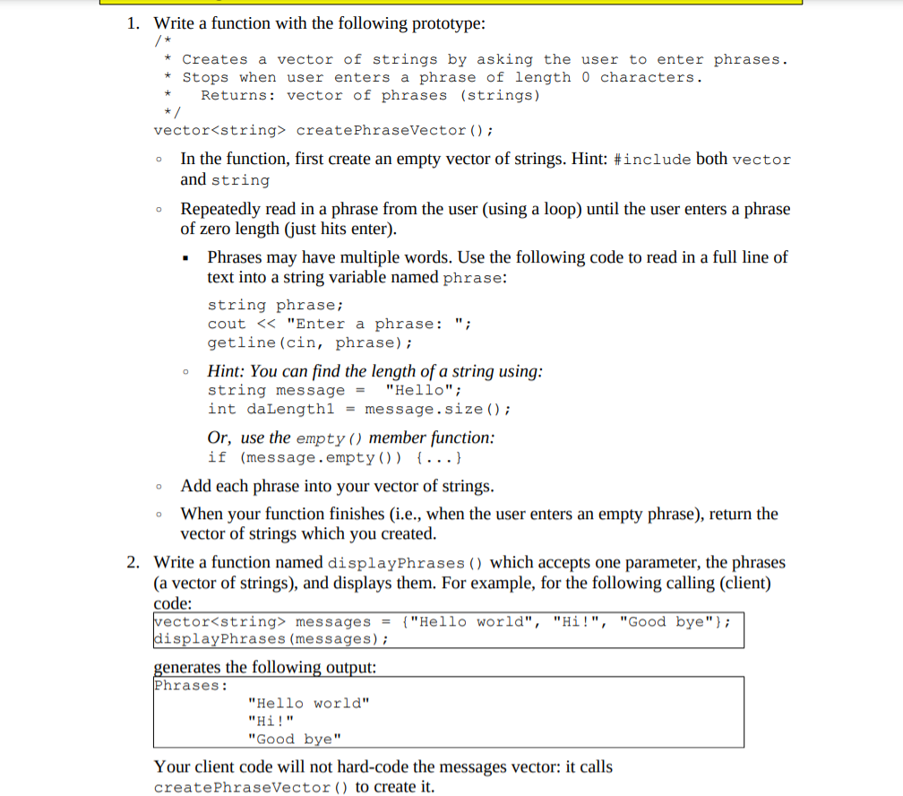 Solved 1. Write a function with the following prototype: . | Chegg.com