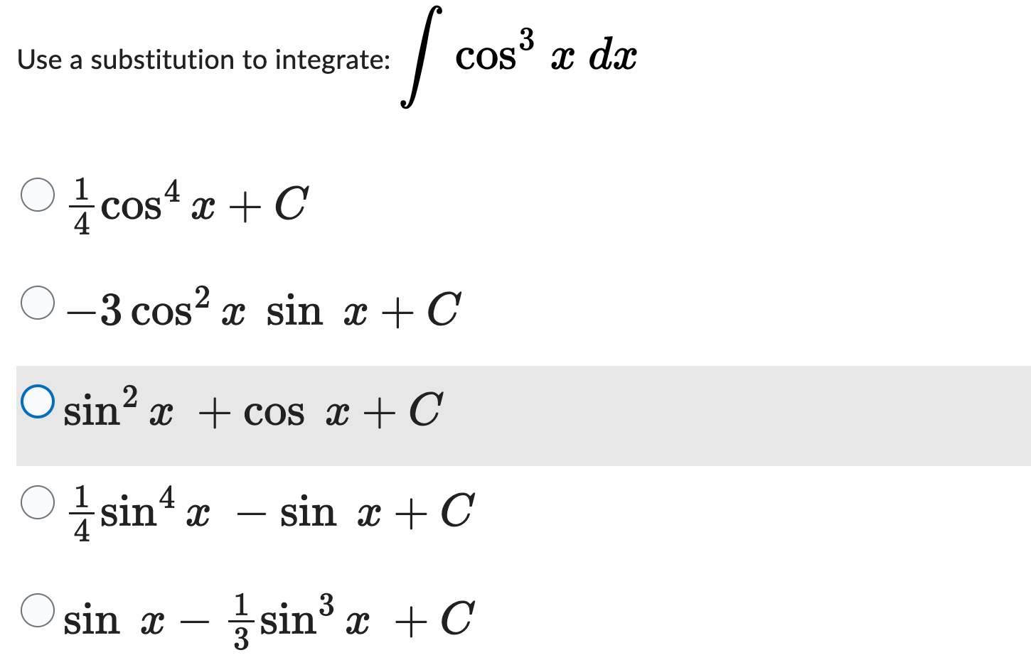 Solved a substitution to integrate: | Chegg.com