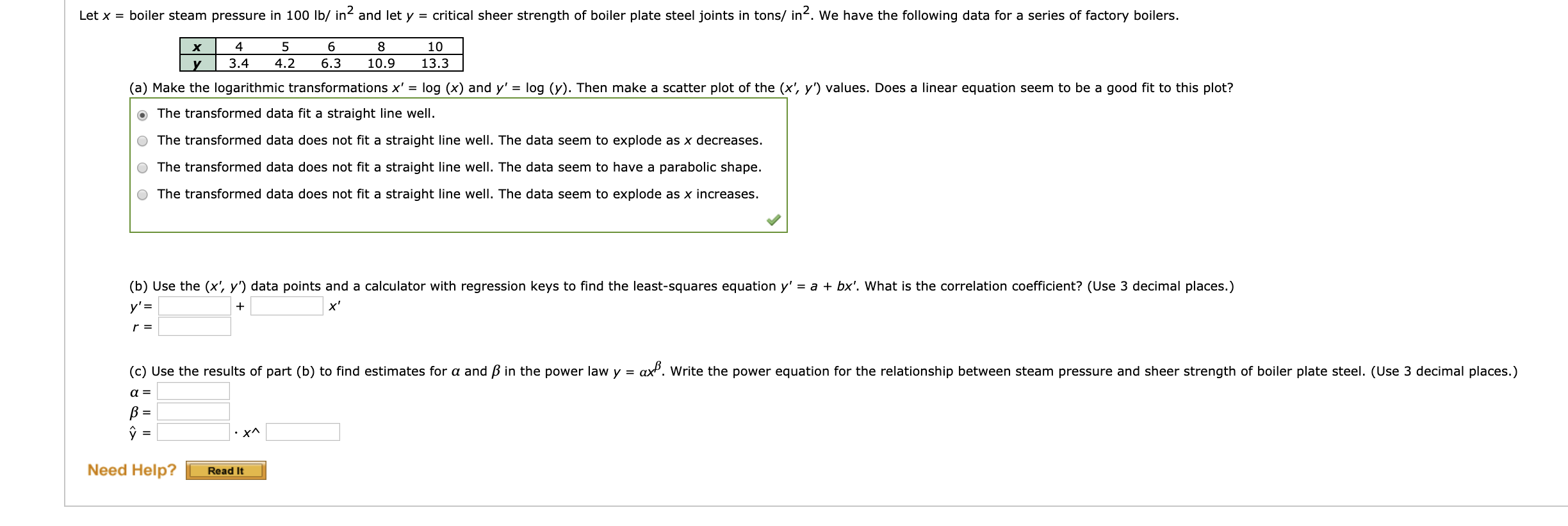 Solved Let X Boiler Steam Pressure In 100 Lb In2 And L Chegg Com