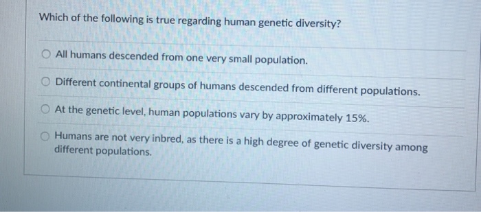 Solved Which of the following is true regarding human | Chegg.com