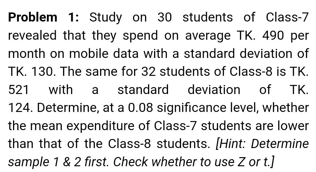 case study problems for class 7