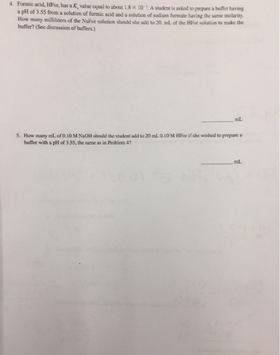 Solved Formic acid, HFor, has a AT value equal to about 1.8 | Chegg.com