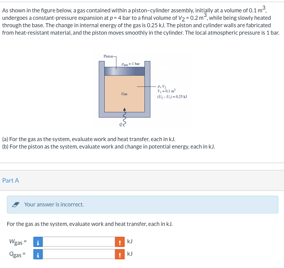 Solved As shown in the figure below, a gas contained within
