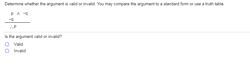 Solved Determine whether the argument is valid or invalid. | Chegg.com