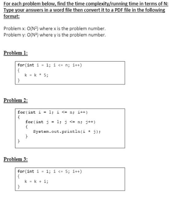 Solved For each problem below, find the time | Chegg.com