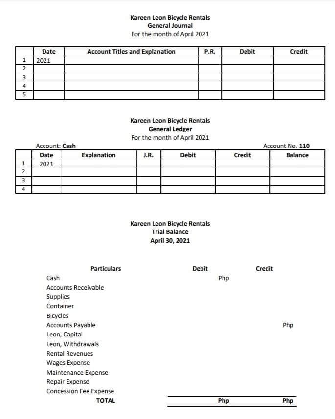 Solved 4 6 8 LD 00 Journalizing, Posting and Preparing a