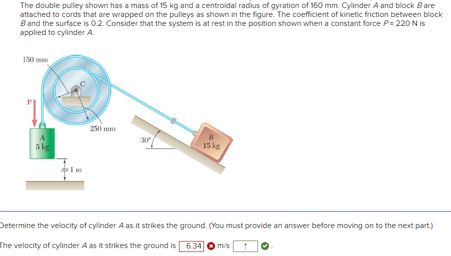 The Double Pulley Shown Has A Mass Of 15 Kg And A Chegg 