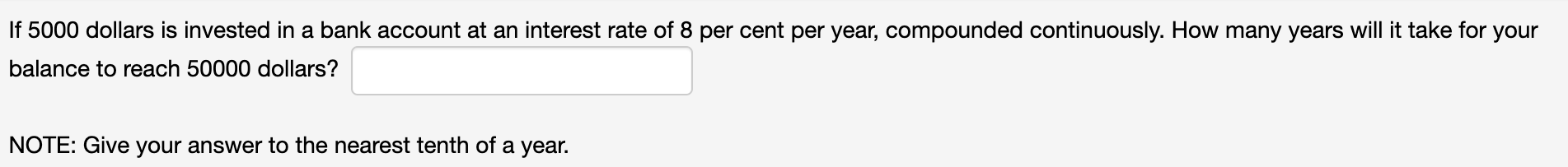 Solved If 5000 dollars is invested in a bank account at an | Chegg.com